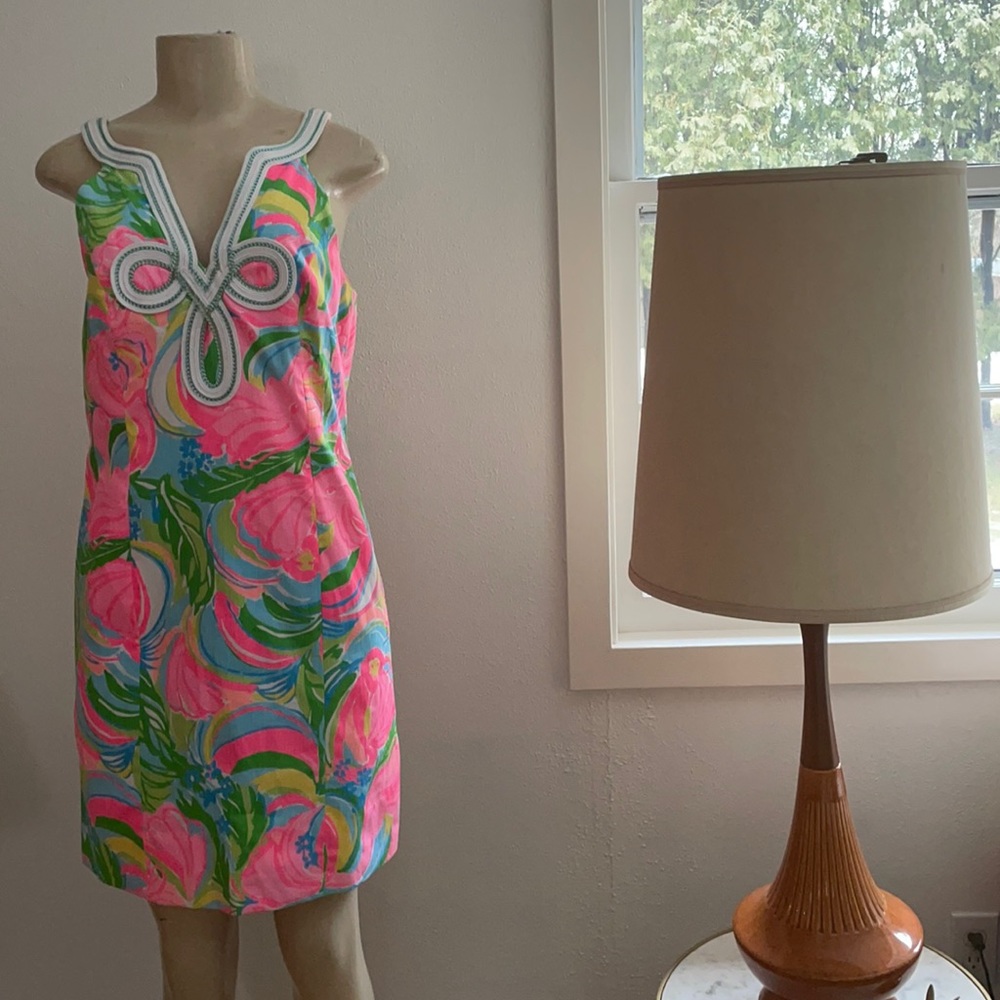 Size 4 Lilly Pulitzer tank dress pink and white